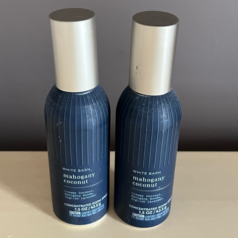 Two White Barn Bath & Body Works Mahogany Coconut Concentrated Room Sprays NEW